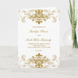 Classic & Elegant Gold Color Ironworks Wedding Program