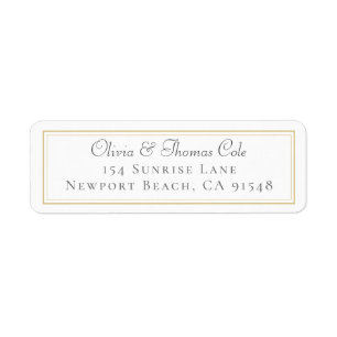 Classic Elegant Gold Frame Wedding Return Address Label