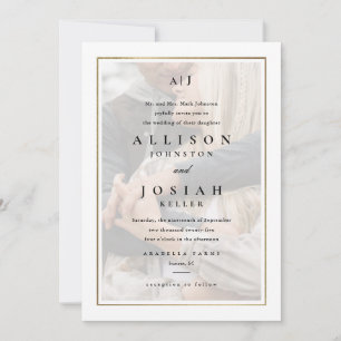 Classic Elegant Gold Photo Wedding Invitation