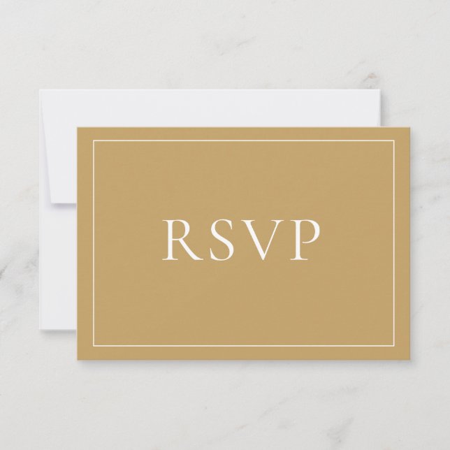 Classic Elegant Gold Script RSVP Card (Front)