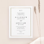 Classic Elegant Gold Wedding Invitation<br><div class="desc">This Classic Elegant Gold Wedding Invitation is simple and versatile. It features a chic white and black design with a monogram,  simple gold frame and formal editable text. Click the edit button to customize this design.</div>