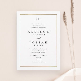Classic Elegant Gold Wedding Invitation