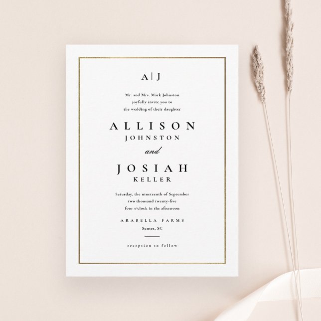 Classic Elegant Gold Wedding Invitation (Creator Uploaded)