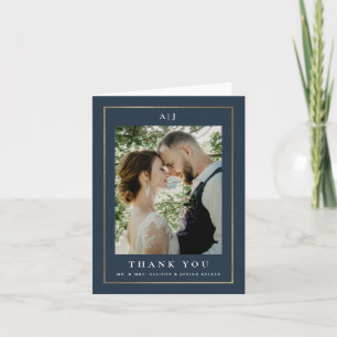 Classic Elegant Gold Wedding Photo Thank You Card