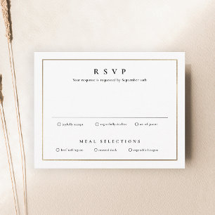 Classic Elegant Gold Wedding RSVP Card