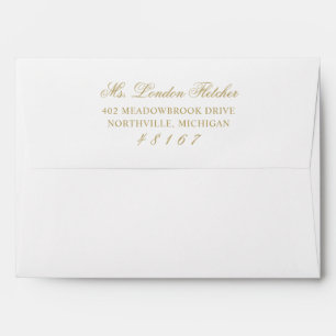 Classic Elegant Gold Wedding White Mailing Envelope