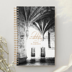 Classic Elegant Gothic Arch Stylish Monogram Planner