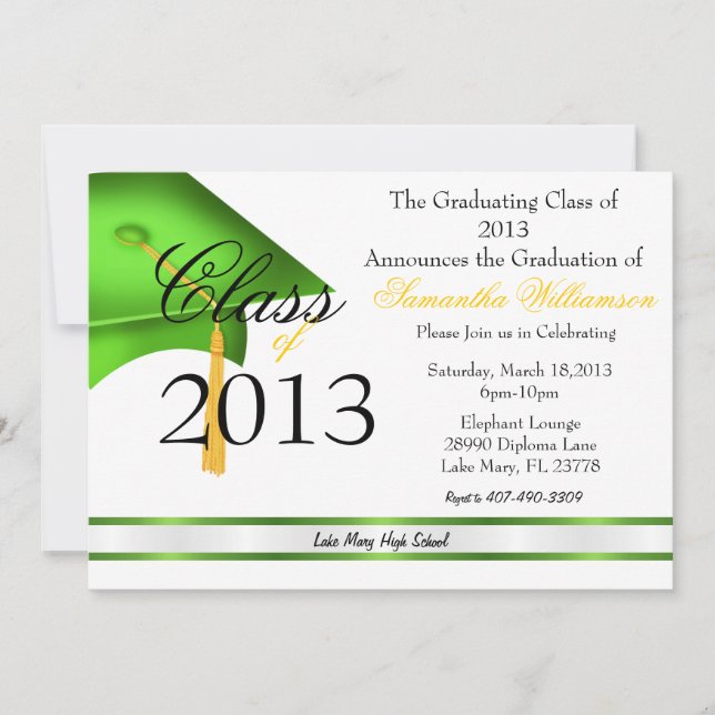 Classic Elegant Graduation Annoucement/Invitation Invitation (Front)