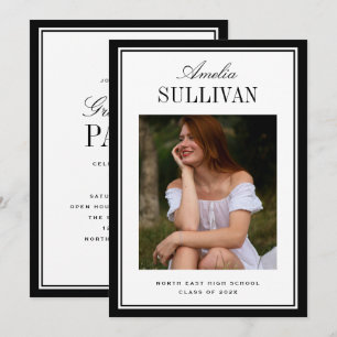 Classic Elegant Graduation Announcement Photo Card
