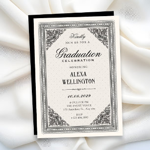 Classic elegant graduation invitation