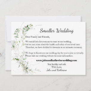 Classic Elegant Green Leaves Smaller Wedding Announcement