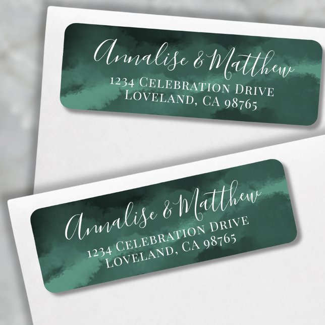 Classic Elegant Green Wedding Return Address Label (Classic Elegant Green Wedding Return Address label)