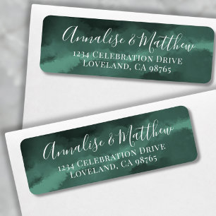 Classic Elegant Green Wedding Return Address Return Address Label