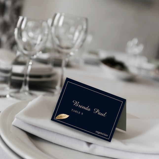 Classic & Elegant I Dark Blue I Menu Place Cards (Creator Uploaded)
