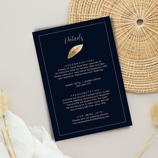 Classic & Elegant I Dark Blue I Wedding Enclosure Card (Creator Uploaded)