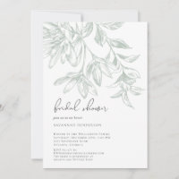 Classic Elegant Line Drawn Floral Bridal Shower