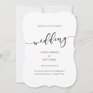 Classic elegant luxury script bracket shape invite