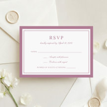 Classic Elegant Mauve Rose Frame Wedding RSVP