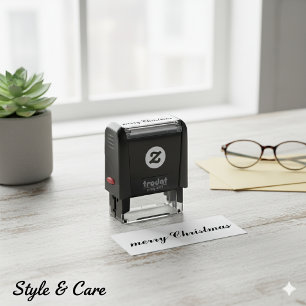Classic Elegant Merry Christmas Script Self-inking Stamp