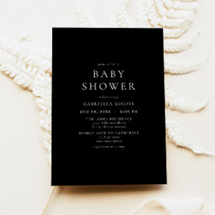 Classic Elegant Minimalist Black Baby Shower Invitation