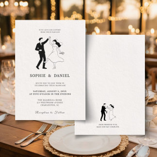 Classic Elegant Minimalist Hand Drawn Line Invitation