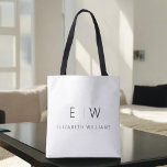 Classic Elegant Modern Minimalist Monogram Name Tote Bag<br><div class="desc">Elevate your style with our Classic Elegant Modern Minimalist Monogram Tote Bag. This versatile tote seamlessly blends timeless sophistication with contemporary minimalism, making it an essential accessory for any occasion. Designed with meticulous attention to detail, this tote bag is more than just a practical accessory; it's a personalised fashion statement....</div>