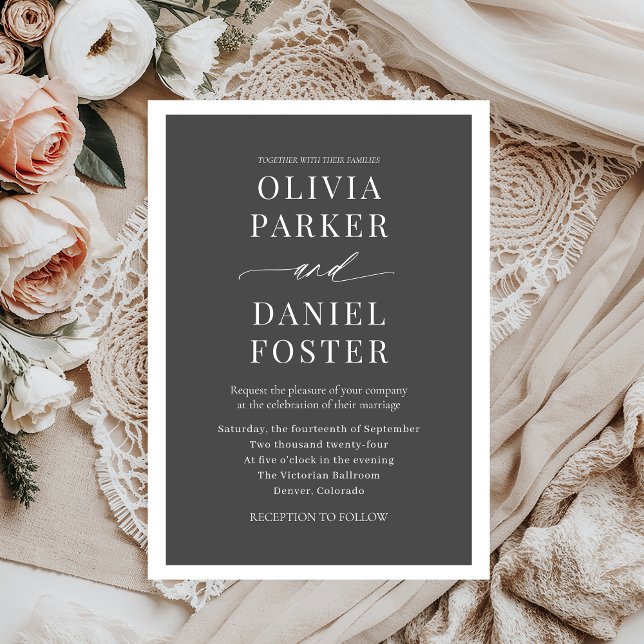 Classic Elegant Modern Minimalist Wedding Invitation (Creator Uploaded)