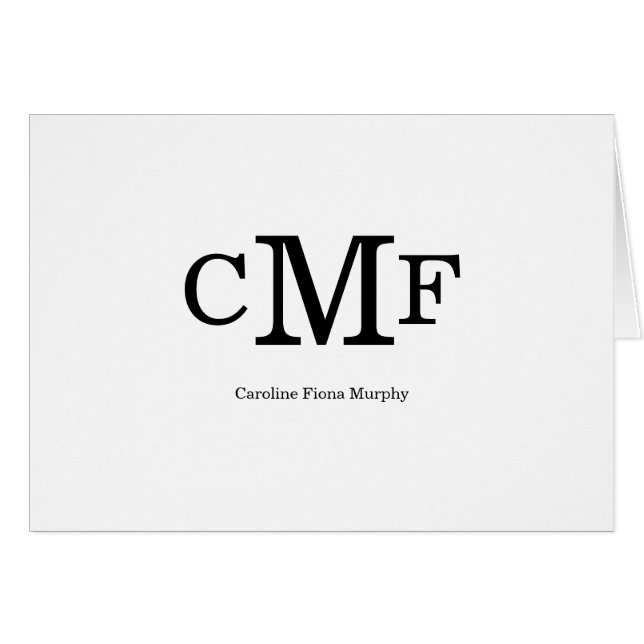 Classic Elegant Modern Simple 3 Monogram Initial (Front Horizontal)
