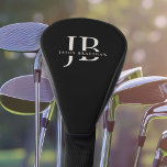 Classic Elegant Monogram and Name Black Golf Head Cover<br><div class="desc">A classic look in black and ivory beige, this golf head cover makes a wonderful gift or treat for yourself. It has large monogram initials to personalise with your desired initials and also the name spelled out in elegant serif type face.</div>