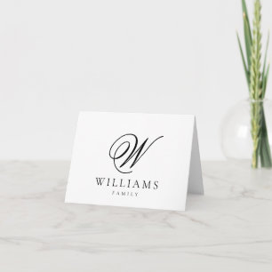 Classic Elegant Monogram Family Thank You Card