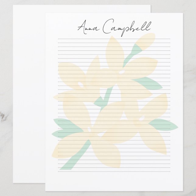 Classic Elegant Monogram Script Stationery (Front/Back)