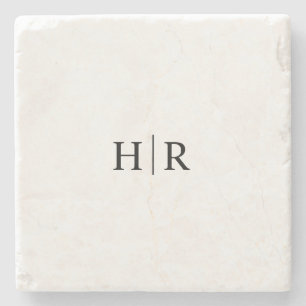 Classic Elegant Monogram Stone Coaster