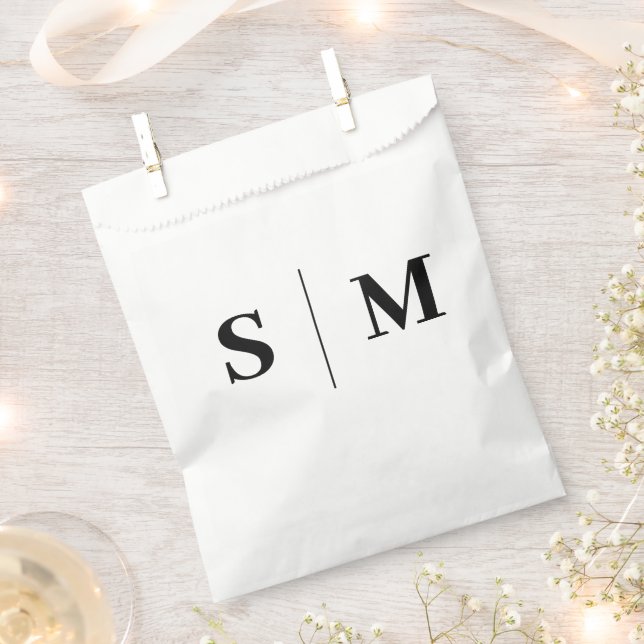 Classic Elegant Monogram Wedding Favour Bag (Clipped)