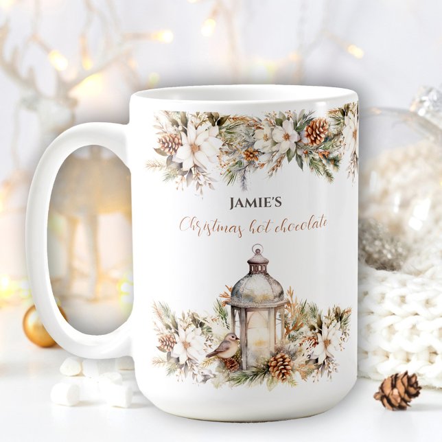 Classic Elegant Name Christmas Hot Chocolate Large Coffee Mug (Classic Elegant Name Christmas Hot Chocolate Large Coffee Mug)