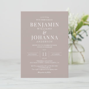 Classic Elegant Natural Cream Wedding Invitation