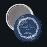 Classic Elegant Navy Blue wedding  Magnet<br><div class="desc">Classic Elegant Navy Blue wedding  Favour magnet with RSVP wedding invitation template instant digital download,   Navy Blue  and white Talavera arch wedding invitations,  QR RSVP wedding invitations wedding invitations with rsvp wedding invitation card</div>