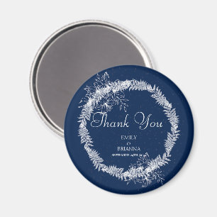 Classic Elegant Navy Blue wedding  Magnet
