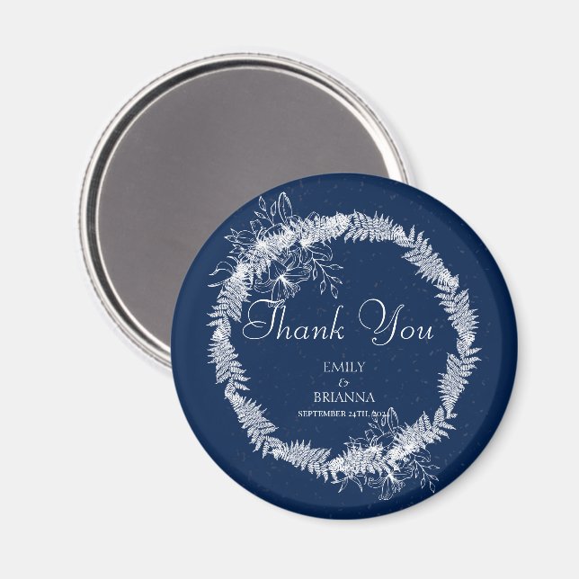 Classic Elegant Navy Blue wedding  Magnet (Front/Back)