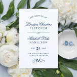 Classic Elegant Navy Blue Wedding Programs<br><div class="desc">Formal navy blue wedding ceremony program design features beautiful typography that combines a traditional flourished calligraphy script with classic block lettering. Includes a decorative scroll design accent. The custom text can be fully personalised for your wedding day. Note, these folded sheet programs arrive flat and require a centre fold. Please...</div>
