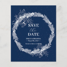 Classic Elegant Navy Blue wedding Save the Date