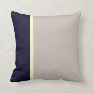 Classic Elegant Navy Grey Elegant Stripes Cushion