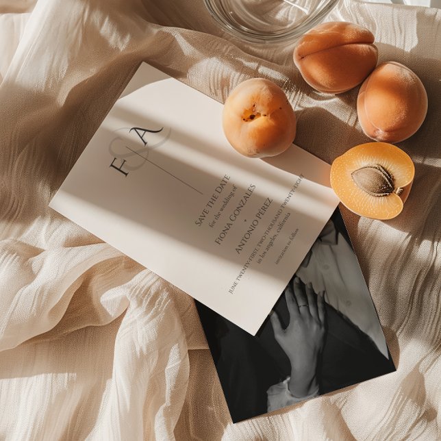 Classic Elegant Neutral Ampersand Monogram Wedding Save The Date (Creator Uploaded)