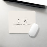 Classic Elegant Neutral Minimalist Monogram Name Mouse Pad<br><div class="desc">Upgrade your workspace with our Classic Elegant Modern Minimalist Monogram Mouse Pad. This sophisticated mouse pad seamlessly marries timeless elegance with contemporary minimalism, adding a touch of refinement to your desk. Crafted with meticulous attention to detail, this mouse pad is more than just a functional accessory; it's a personalised statement....</div>