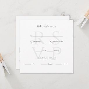 Classic Elegant Neutral Wedding RSVP Response Card