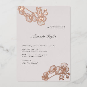 Classic Elegant Orchid Gold Floral Bridal Shower