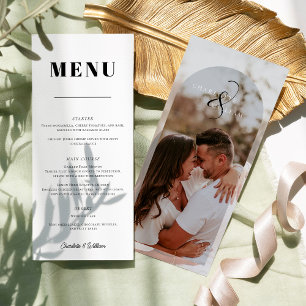 Classic Elegant Photo Wedding Menu
