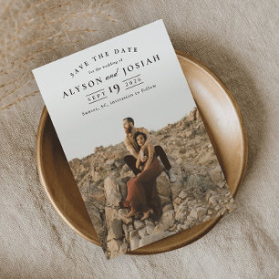 Classic Elegant Photo Wedding Save The Date Magnetic Invitation