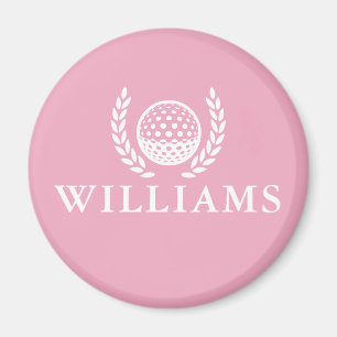 Classic Elegant Pink Personalised Name Monogram Magnet