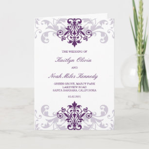 Classic & Elegant Plum Purple Ironworks Wedding Program