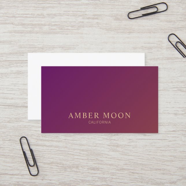 Classic Elegant Professional Burgundy Wine Colour Business Card (Front/Back In Situ)